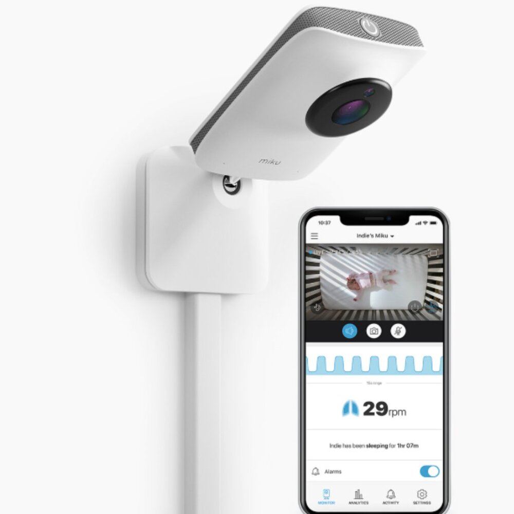 Miku Smart Baby Monitor with Breathing and Movement (New. open-box)
